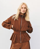 ACCESS FASHION JACKET WITH PEPLUM AND TRIM DETAILS