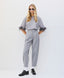 ACCESS FASHION BLOUSE WITH FAUX FEATHER-TRIMMED SLEEVES
