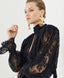ACCESS FASHION LACE TOP WITH A TIE-NECK