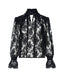 ACCESS FASHION LACE TOP WITH A TIE-NECK