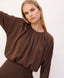 ACCESS FASHION SATIN BLOUSE WITH BATWING SLEEVES