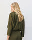 ACCESS FASHION SATIN BLOUSE WITH BATWING SLEEVES