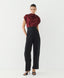 ACCESS FASHION SATIN TOP WITH DRAPED NECKLINE