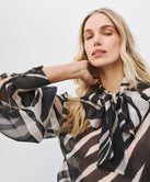 ACCESS FASHION ANIMAL PRINT BLOUSE WITH A TIE