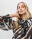 ACCESS FASHION ANIMAL PRINT BLOUSE WITH A TIE