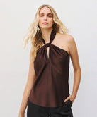 ACCESS FASHION SATIN HALTER TOP
