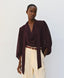 ACCESS FASHION DRAPED BLOUSE WITH DETACHABLE SCARF