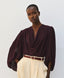 ACCESS FASHION DRAPED BLOUSE WITH DETACHABLE SCARF