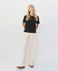 ACCESS FASHION SHORT-SLEEVE BLOUSE WITH RHINESTONES