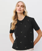 ACCESS FASHION SHORT-SLEEVE BLOUSE WITH RHINESTONES