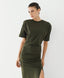 ACCESS FASHION MIDI DRESS WITH SLIT AND RUCHING