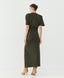 ACCESS FASHION MIDI DRESS WITH SLIT AND RUCHING