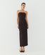 ACCESS FASHION STRAPLESS MIDI DRESS WITH RUCHING