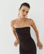 ACCESS FASHION STRAPLESS MIDI DRESS WITH RUCHING