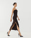 ACCESS FASHION STRAPLESS MIDI DRESS WITH RUCHING