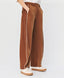 ACCESS FASHION MIXED-FABRIC PANTS WITH PIPING