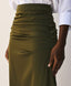 ACCESS FASHION MAXI SATIN SKIRT WITH RUCHING