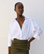 ACCESS FASHION SHIRT BODYSUIT WITH METALLIC BUTTONS