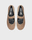 BIBI LOU SUEDE LEATHER ANKLE STRAP BALLERINA FLATS