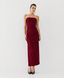ACCESS FASHION STRAPLESS MIDI DRESS WITH RUCHING