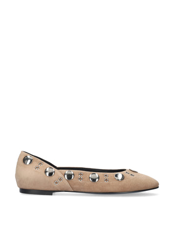 BIBI LOU STUDDED POINTED-TOE FLATS