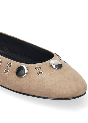 BIBI LOU STUDDED POINTED-TOE FLATS