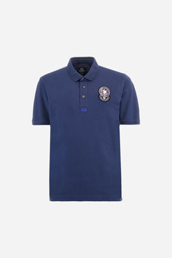 REGULAR-FIT POLO SHIRT IN ELASTICATED COTTON - AUGUST