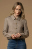 SOPHISTICATED SHORT BUTTON UP COLLARED CHEQUERED JACKET - JACKET JENESIO