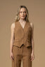 SOPHISTICATED ELEGANT SLEEVELESS WAISTCOAT WITH ORNATE BROOCH - GILET ELITA