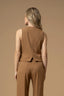 SOPHISTICATED ELEGANT SLEEVELESS WAISTCOAT WITH ORNATE BROOCH - GILET ELITA