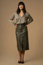 ELEGANT CALF LENGTH LEATHER LOOK SKIRT - SKIRT MADERIN