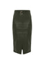 ELEGANT CALF LENGTH LEATHER LOOK SKIRT - SKIRT MADERIN