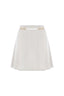 RELAXED CHIC SHORT RIBBED LIGHTLY CREASED SKIRT - SKIRT WITH APPLICATION ARACELIA