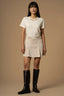 RELAXED CHIC SHORT RIBBED LIGHTLY CREASED SKIRT - SKIRT WITH APPLICATION ARACELIA