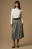 STYLISH PROFESSIONAL HEAVILY PLEATED CALF LENGTH SKIRT - SKIRT GOSWIN