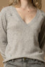 RELAXED CHIC V-NECK LONG SLEEVED SWEATER - SWEATER BERNABE