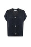 CHIC SLEEVELESS BUTTON UP V NECK SWEATER - SWEATER INISIO