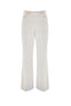 FASHIONABLE RIBBED EFFECT FULL LENGTH FLARED TROUSERS - TROUSERS WITH APPLICATION ANSYELL