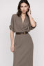KOCCA WRAP DRESS WITH A V-NECKLINE, SHORT SLEEVES AND A BELT - KIRIACA DRESS