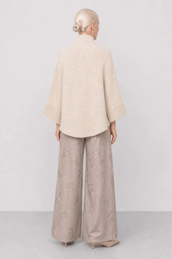 KOCCA KNITTED COAT WITH A HIGH COLLAR AND BUTTON FRONT - ERMELANDO KNITTED COAT