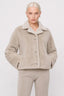 KOCCA FAUX FUR JACKET WITH A LAPEL COLLAR AND ROUND BUTTONS - HAROM FAUX FUR JACKET