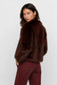 KOCCA FAUX FUR JACKET WITH AN OPEN FRONT AND A BROOCH - KARMEN FAUX FUR JACKET