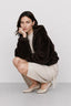KOCCA FAUX FUR JACKET WITH A HOOD, A ZIP AND ELASTICATED CUFFS - KATHARINA FAUX FUR JACKET