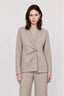 KOCCA TAILORED JACKET IN WOOL AND CASHMERE WITH A CIRCULAR BROOCH - ABENZIO KNIT JACKET