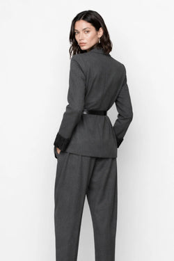 KOCCA TAILORED JACKET WITH A BELT, LACE CUFFS AND FLAP POCKETS - ERMOCRATE JACKET