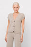 KOCCA KNITWEAR SET WITH A BUTTONED V-NECK CARDIGAN AND TROUSERS - ERKEN KNIT VEST