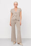 KOCCA KNITWEAR SET WITH A BUTTONED V-NECK CARDIGAN AND TROUSERS - ERKEN KNIT VEST