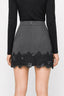 KOCCA HIGH-WAISTED SKIRT WITH A FLORAL LACE HEM AND CONCEALED ZIP - EROTI SKIRT