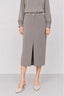 KOCCA HIGH-WAISTED MIDI SKIRT WITH A FRONT SLIT AND BUTTON - MILVIA SKIRT