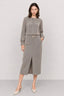 KOCCA HIGH-WAISTED MIDI SKIRT WITH A FRONT SLIT AND BUTTON - MILVIA SKIRT